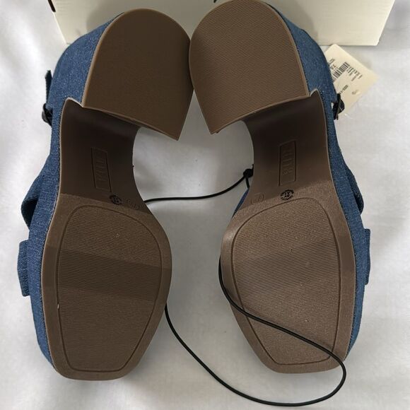 Denim Wedge Sandals Womens 7.5 ANA Holland - Picture 4 of 4